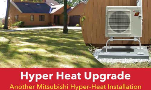 Mitsubishi Hyper Heat MXZ-3D24NLHZ outdoor heat pump installation completed by Denommee Plumbing HVAC & Electric at a home in Groton Massachusetts.